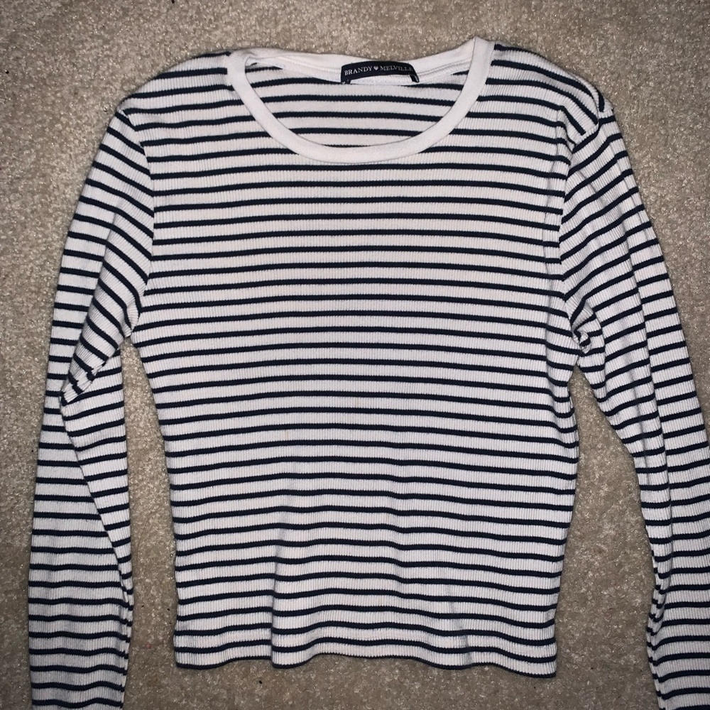 BRANDY MELVILLE striped sweater black and white
